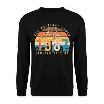 1987 Juli Limitierte Edition - Unisex Pullover - Schwarz - Vorne - Alina (178cm) & Michal (187cm)