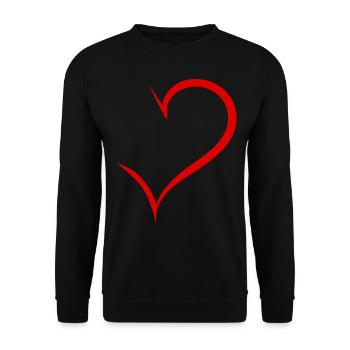 Demi-cœur rouge - Sweat-shirt Unisexe - noir - Devant - Alina (178cm) & Michal (187cm)