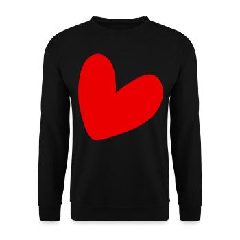 Cœur rouge cool - Sweat-shirt Unisexe - noir - Devant - Alina (178cm) & Michal (187cm)