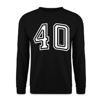 Numéro 40 Blanc - Sweat-shirt Unisexe - noir - Devant - Alina (178cm) & Michal (187cm)