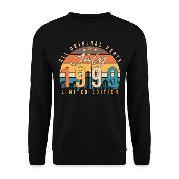 1999 Juli Retro - Unisex Pullover - Schwarz - Vorne - Alina (178cm) & Michal (187cm)