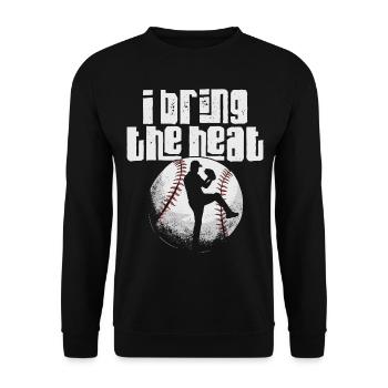 Baseball Fan Pitcher Vintage I - Unisex Pullover - Schwarz - Vorne - Alina (178cm) & Michal (187cm)
