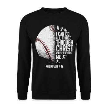 Baseball Fan Bible Quote Vintage I - Unisex Sweatshirt - black - Front - Alina (178cm) & Michal (187cm)