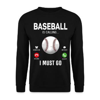Baseball Fan Phone Display - Unisex Sweatshirt - black - Front - Alina (178cm) & Michal (187cm)