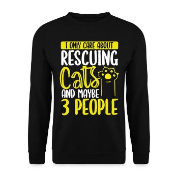Drôle de chat Sauveteur Refuge Animaux Sauvetage de chat - Sweat-shirt Unisexe - noir - Devant - Alina (178cm) & Michal (187cm)