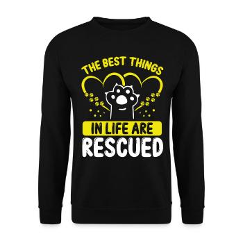 Shelter Cats Foster Animal Cat Rescuer Adopt - Unisex Pullover - Schwarz - Vorne - Alina (178cm) & Michal (187cm)