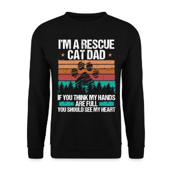 Cat Rescuer Dad Foster Animal Fathers Day - Unisex Sweatshirt - black - Front - Alina (178cm) & Michal (187cm)