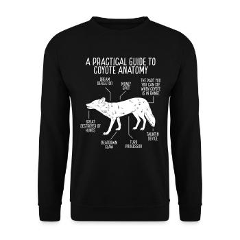 Coyote Hunting Anaytomy of Coyotes Hunter Predator - Unisex Pullover - Schwarz - Vorne - Alina (178cm) & Michal (187cm)