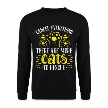 Cat Rescuer Foster Cats Shelter Cat Lover - Unisex Pullover - Schwarz - Vorne - Alina (178cm) & Michal (187cm)
