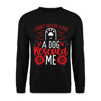 Chien m’a sauvé Refuge Chiens Adopter Chien Animal - Sweat-shirt Unisexe - noir - Devant - Alina (178cm) & Michal (187cm)