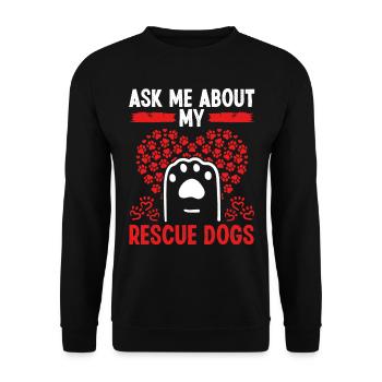 Dog Rescuer Posez-moi des questions sur mon refuge pour chiens de sauvetage - Sweat-shirt Unisexe - noir - Devant - Alina (178cm) & Michal (187cm)
