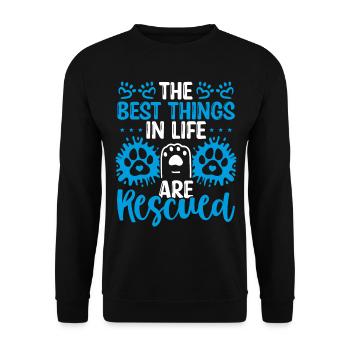 Drôle de sauveteur de chiens Adopter des chiens Refuge de chiens Sauvetage de chiens - Sweat-shirt Unisexe - noir - Devant - Alina (178cm) & Michal (187cm)