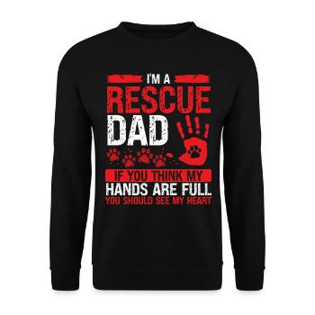 Sauveteur de chiens Papa Accueil Animal Pères Refuge - Sweat-shirt Unisexe - noir - Devant - Alina (178cm) & Michal (187cm)