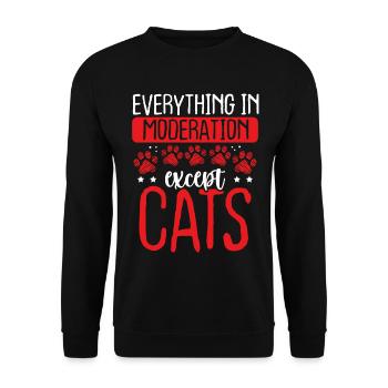Shelter Animals Rescue Cat Cat Rescuer - Unisex Sweatshirt - black - Front - Alina (178cm) & Michal (187cm)