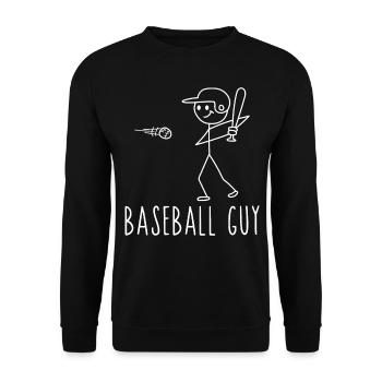 Baseball Fan Stick Figure Man - Unisex Pullover - Schwarz - Vorne - Alina (178cm) & Michal (187cm)