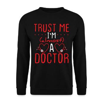 Futur docteur étudiant en médecine Diplôme de docteur - Sweat-shirt Unisexe - noir - Devant - Alina (178cm) & Michal (187cm)