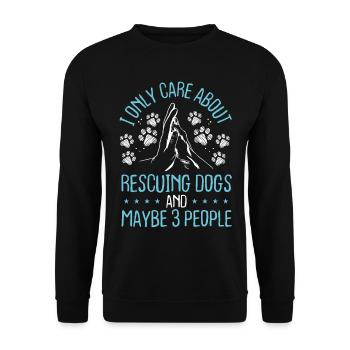 Dog Rescuer Ne se soucie que du sauvetage des chiens Animal - Sweat-shirt Unisexe - noir - Devant - Alina (178cm) & Michal (187cm)