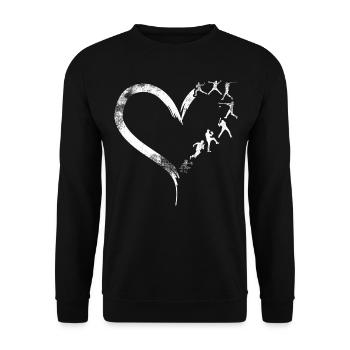 Baseball Fan Heart Vintage - Unisex Pullover - Schwarz - Vorne - Alina (178cm) & Michal (187cm)
