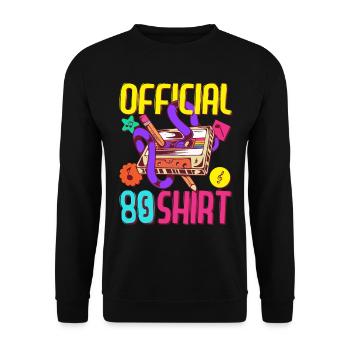 Fête de tenue des années 80 Devise des années 80Partie 1980 - Sweat-shirt Unisexe - noir - Devant - Alina (178cm) & Michal (187cm)