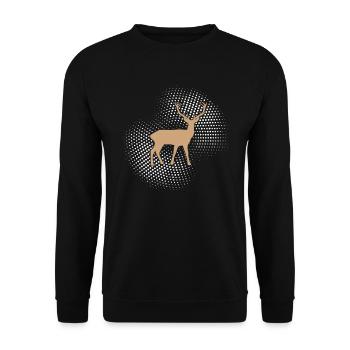 Cerf - Sweat-shirt Unisexe - noir - Devant - Alina (178cm) & Michal (187cm)