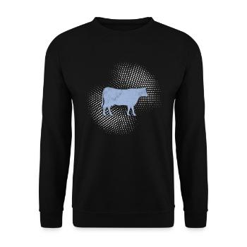 Cow beef - Unisex Sweatshirt - black - Front - Alina (178cm) & Michal (187cm)