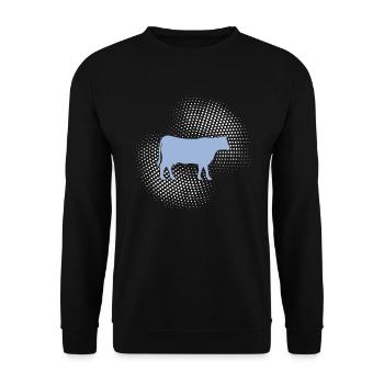 Cow beef - Unisex Sweatshirt - black - Front - Alina (178cm) & Michal (187cm)