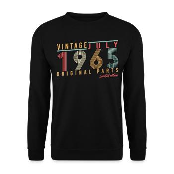 Born 1965 in July - Unisex Sweatshirt - black - Front - Alina (178cm) & Michal (187cm)