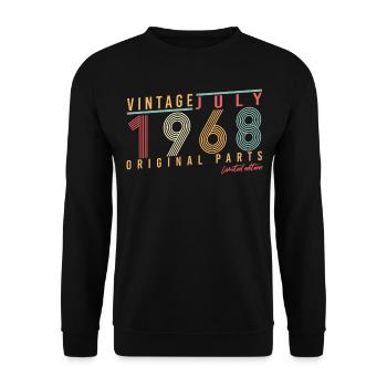 1968 Juli Limitierte Edition - Unisex Pullover - Schwarz - Vorne - Alina (178cm) & Michal (187cm)