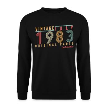 Retro 1983 Juillet - Sweat-shirt Unisexe - noir - Devant - Alina (178cm) & Michal (187cm)