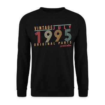 Baujahr 1995 Im Juli - Unisex Pullover - Schwarz - Vorne - Alina (178cm) & Michal (187cm)