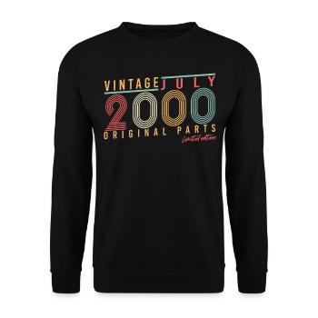 Month of birth July 2000 - Unisex Sweatshirt - black - Front - Alina (178cm) & Michal (187cm)