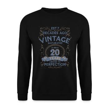 Vintage Légendaire - Vieilli parfaitement 20ème anniversaire - Sweat-shirt Unisexe - noir - Devant - Alina (178cm) & Michal (187cm)