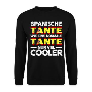 Espana Spanierin Tante Spanien - Unisex Pullover - Schwarz - Vorne - Alina (178cm) & Michal (187cm)