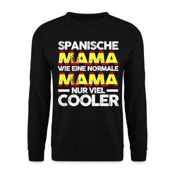 Spanierin Spanienische Mama Spanien Mutter Espana - Unisex Pullover - Schwarz - Vorne - Alina (178cm) & Michal (187cm)