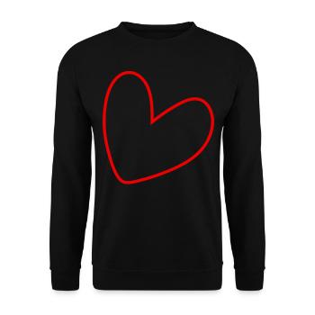 Cœur rouge simple - Sweat-shirt Unisexe - noir - Devant - Alina (178cm) & Michal (187cm)
