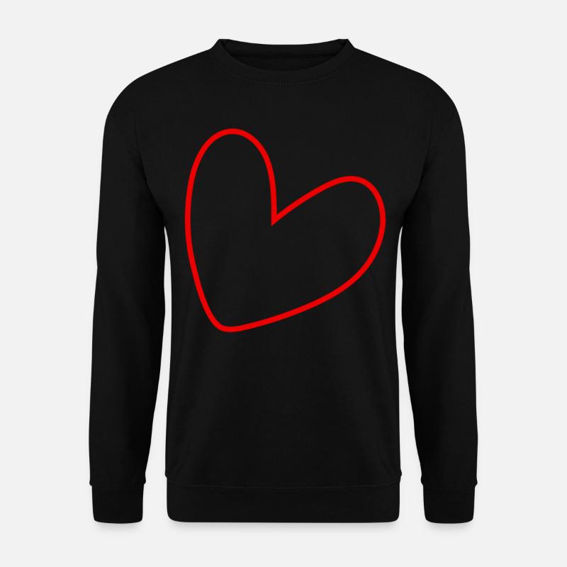 Simple Red Heart - Unisex Sweatshirt - black