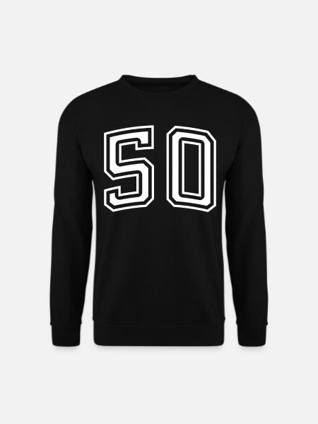 Number 50 White - Unisex Sweatshirt - black