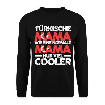 Türkin Türkeiische Mama Türkei Mutter Türkiye - Unisex Pullover - Schwarz - Vorne - Alina (178cm) & Michal (187cm)