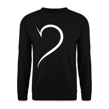Cool Half Heart Blanc - Sweat-shirt Unisexe - noir - Devant - Alina (178cm) & Michal (187cm)