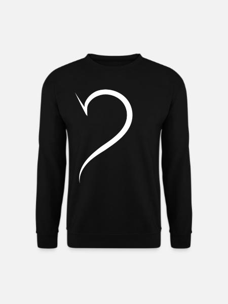 Cool Half Heart White - Unisex Sweatshirt - black