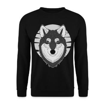 Wolf - Unisex Pullover - Schwarz - Vorne - Alina (178cm) & Michal (187cm)