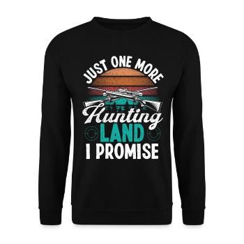 Funny Hunting Just one more Hunting Land Hunter - Unisex Sweatshirt - black - Front - Alina (178cm) & Michal (187cm)