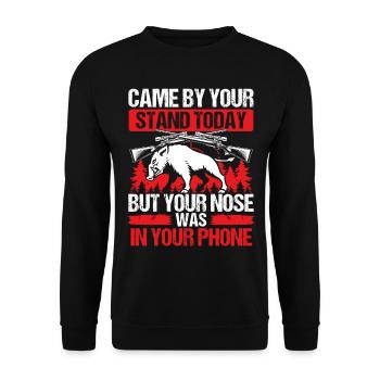 Hog Hunting Came by your Stand Funny Hog Hunter - Unisex Pullover - Schwarz - Vorne - Alina (178cm) & Michal (187cm)