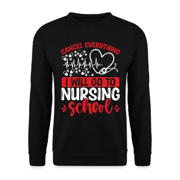 Nursing Student I will go to Nursing School - Unisex Sweatshirt - black - Front - Alina (178cm) & Michal (187cm)