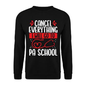 PA Student I will go Physician Assistant School - Unisex Pullover - Schwarz - Vorne - Alina (178cm) & Michal (187cm)