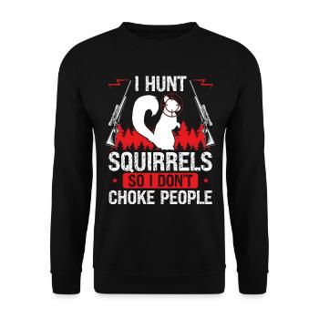 Squirrel Hunter Gear Technicien en enlèvement d’écureuil - Sweat-shirt Unisexe - noir - Devant - Alina (178cm) & Michal (187cm)