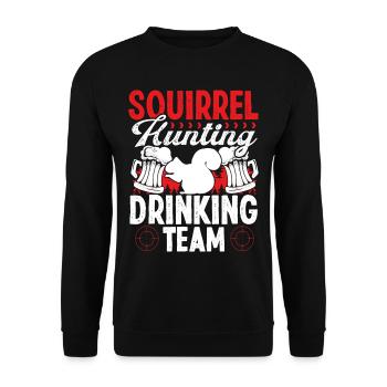 Technicien en enlèvement d’écureuils Drinking Team Hunter - Sweat-shirt Unisexe - noir - Devant - Alina (178cm) & Michal (187cm)
