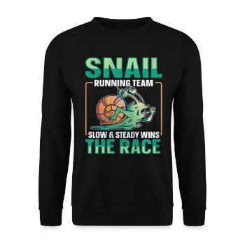 Snail Running Team Funny Snail Runner - Unisex Sweatshirt - black - Front - Alina (178cm) & Michal (187cm)