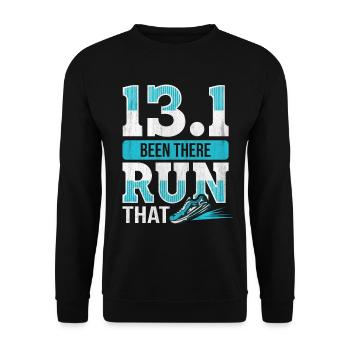 13.1 Been There Run That - Coureur de semi-marathon - Sweat-shirt Unisexe - noir - Devant - Alina (178cm) & Michal (187cm)