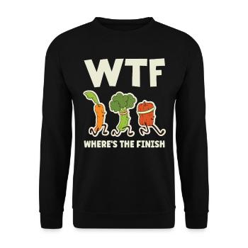WTF - Where's The Finish Fun Marathon Runner - Unisex Sweatshirt - black - Front - Alina (178cm) & Michal (187cm)